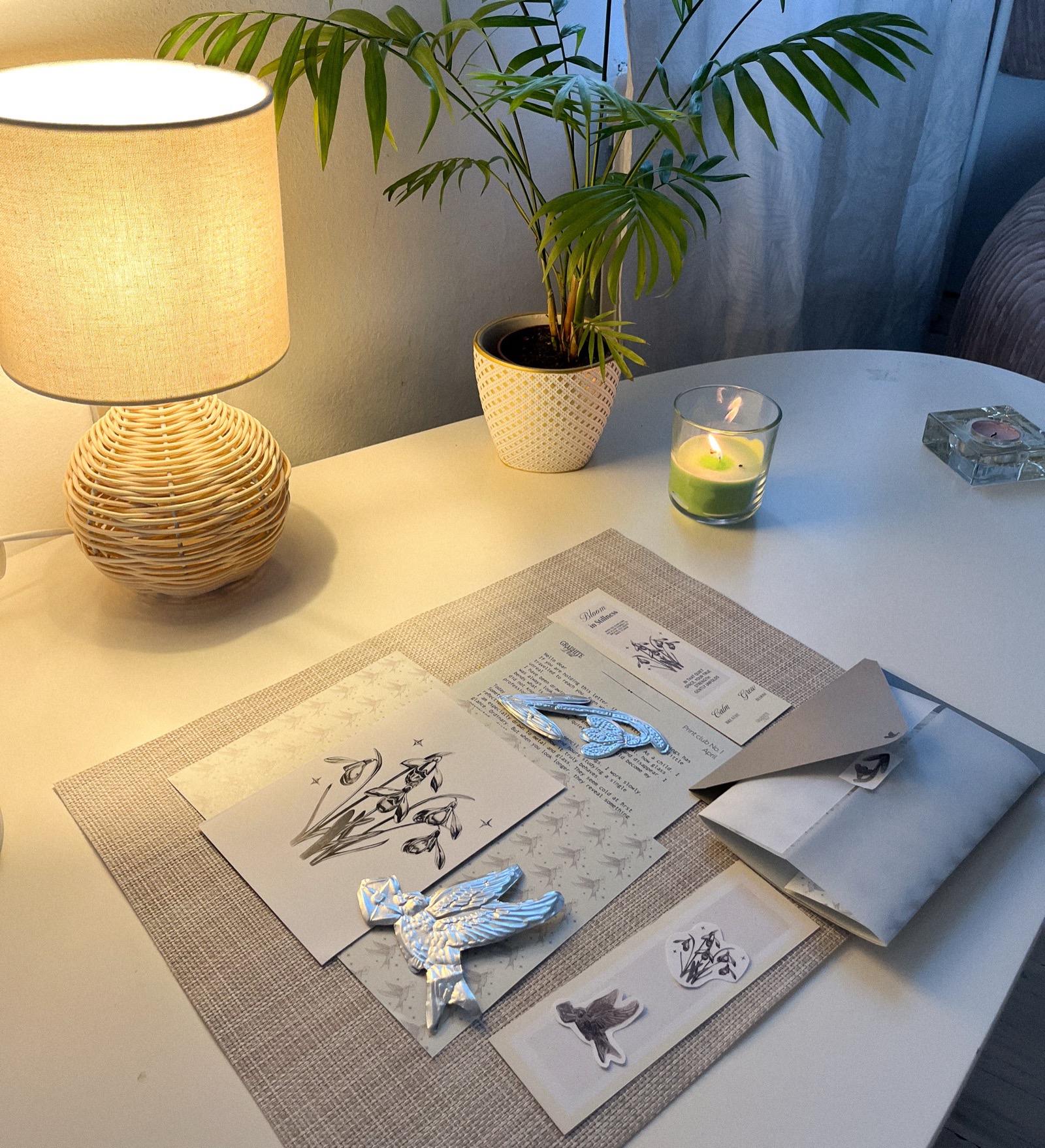 Cozy table setting with Graphite Post package, portrait orientation